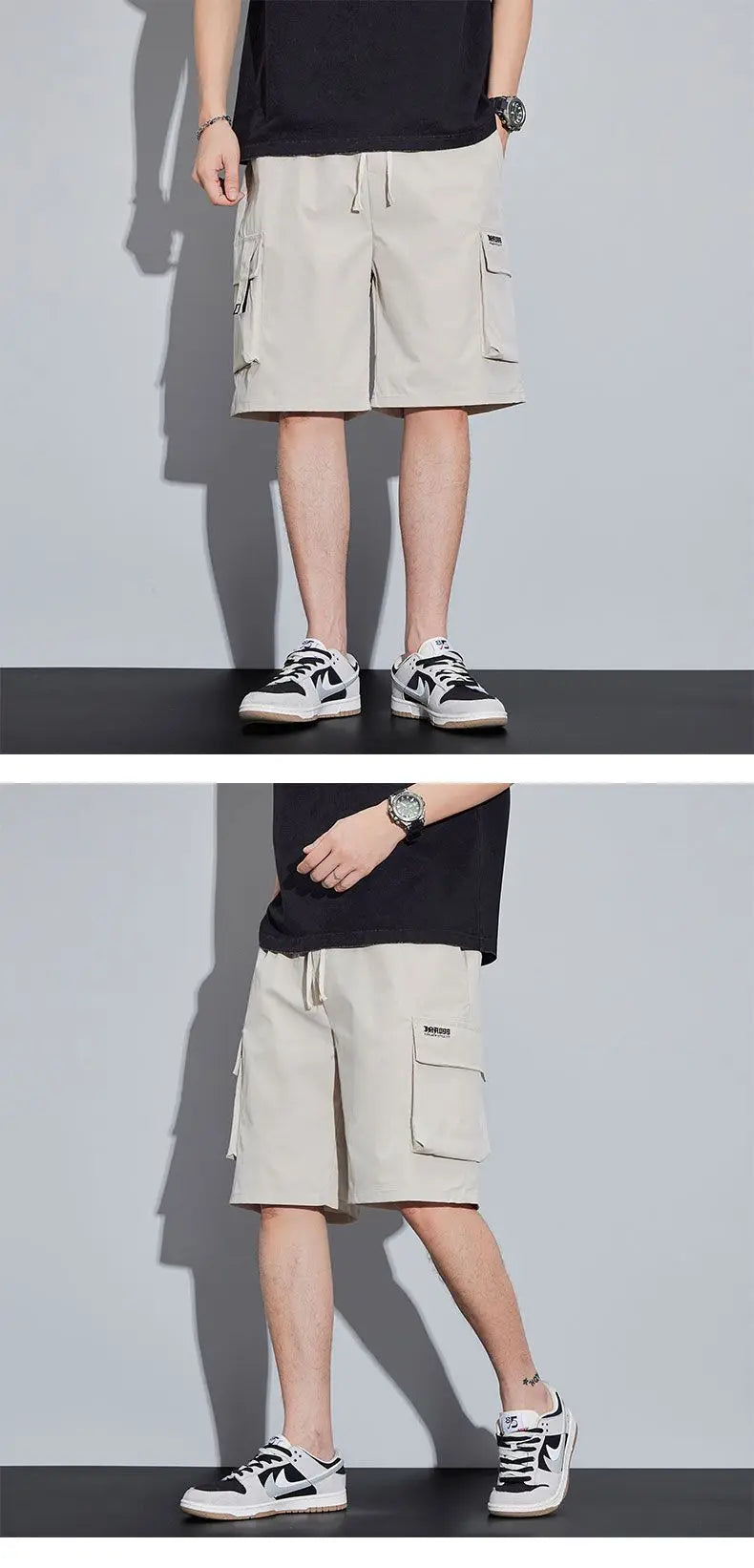 Summer Men's Cargo Shorts Casual Baggy Multi-Pockets Streetwear Shorts Male Fashion Loose Overalls Shorts Male Plus Size
