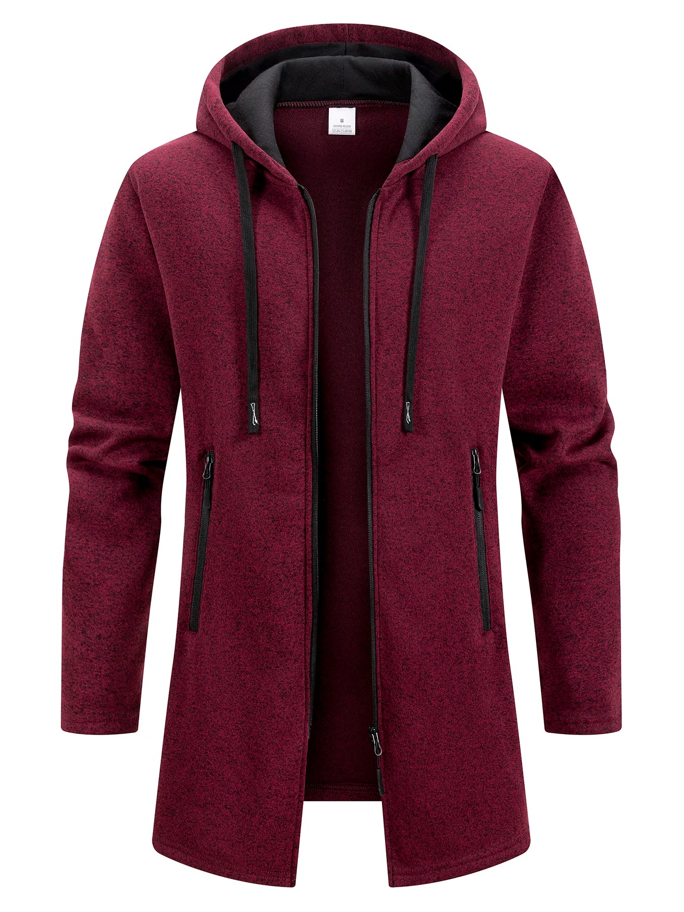 Spring Autumn Men's Hooded Long Jackets Solid Kintting Cardigan Outwear Casual Male Coats Zipper Warm Streetwear Hoodies Jacket