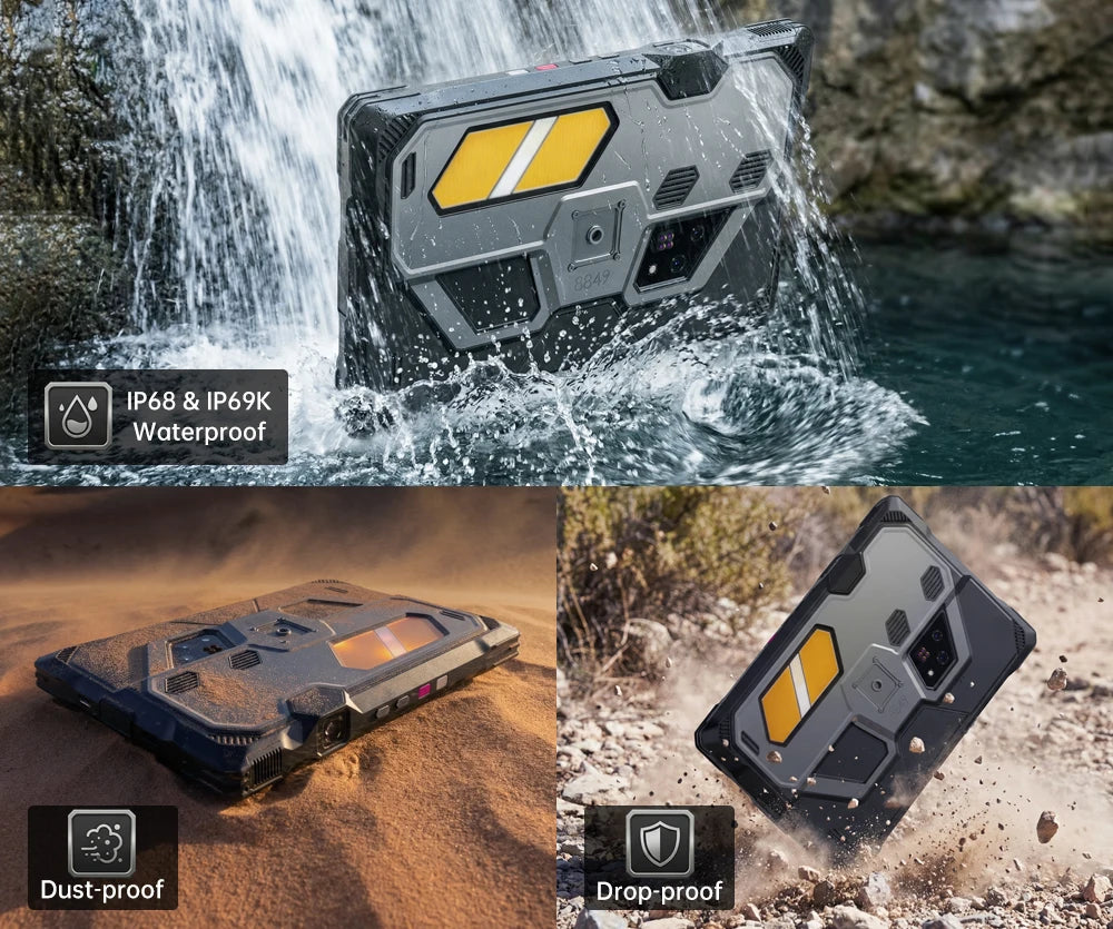 Unihertz 8849 Tank Pad Ultra-Global 1st Rugged Tablet with 260-lumen 1080PProjector, Night Vision Large Battery