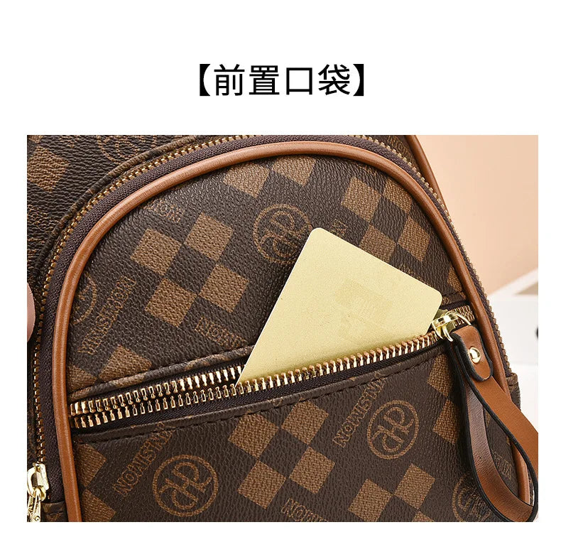 Fashion Trend Women's Backpack High Quality Soft Leather Women School Bag Famous Luxury Designer Female Shoulder Bags Sac A Dos