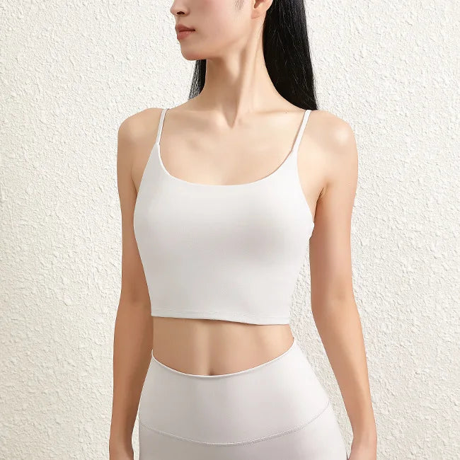 Double Face Hair Sports Girls Fall Running Fitness Vest With Chest Pad Strap Spice