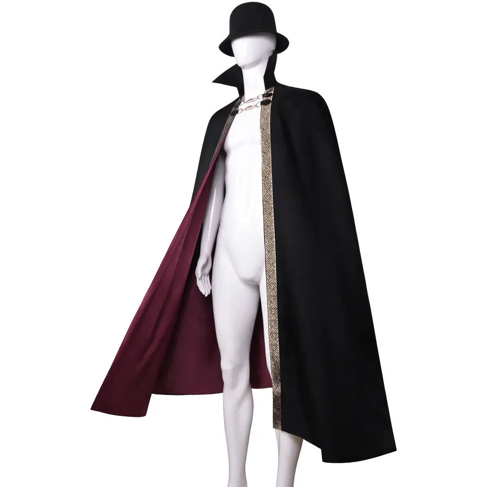 Vampire Baron Cape Cloak Cosplay Costume, Halloween Stage Role Performance Gothic Outfit