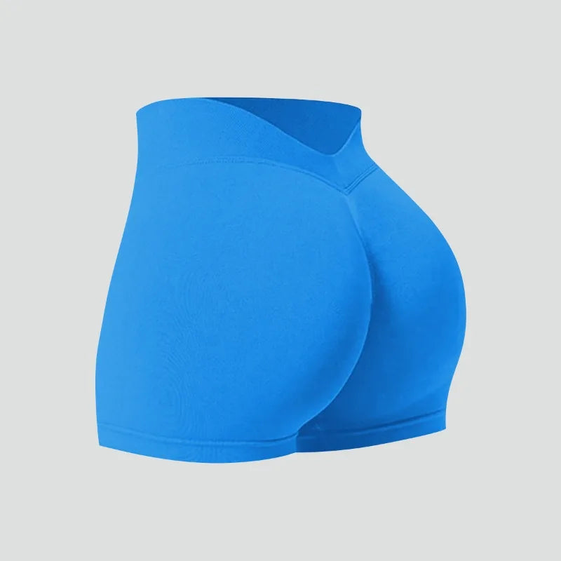 Women Summer V- Waisted Yoga Shorts Fashionable and Sexy Running Fitness Pants Gym High Elastic Hip Liftting Sports Shorts