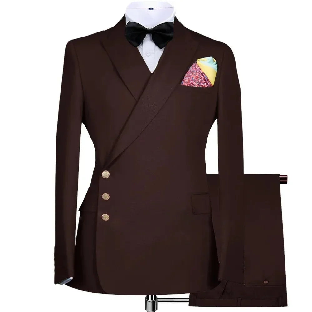Formal Men Suits Spacial Design 3 Buttons Blazer Pants Business Wedding Groom Prom Tailored Made Suits For Men