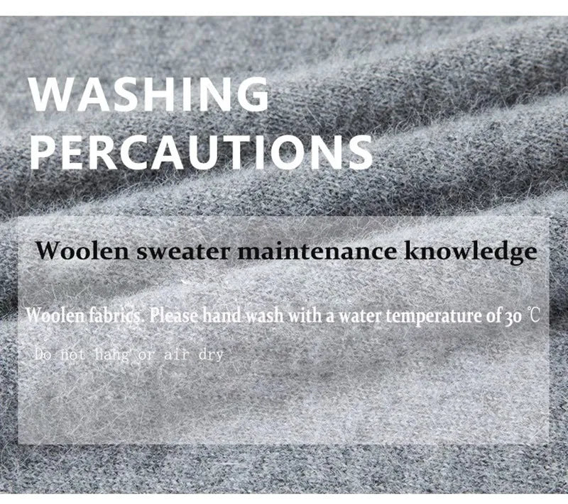 Men's 100% pure Cashmere Sweater High Lapels Pullovers Knitted Wool Winter New Tops Long Sleeve High-End Jumpers
