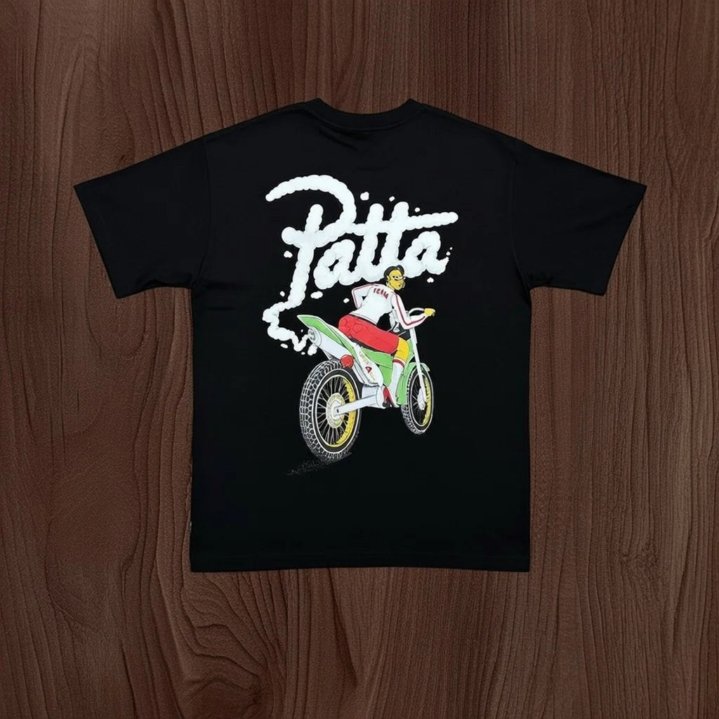 New Arrival Patta Tshirt American Street Style with Palm Tree Star Print Man Short Sleeve Tops
