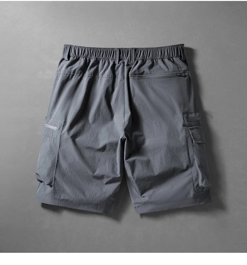 Men's Summer Ice Silk Loose Shorts Outdoor Sports Quick Dry Beach Casual Cargo Five-Point Pants Soft Breathable Daily Sports