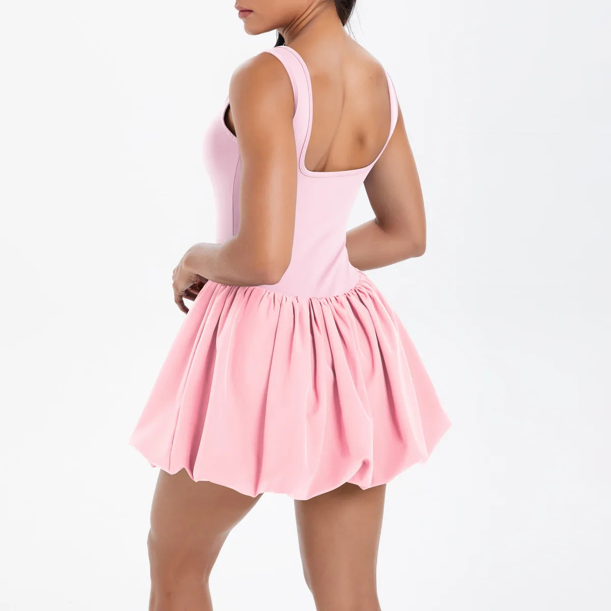 Women One Piece Tennis Dress Summer Solid Color Pocket Outdoor Running Suit Female Breathable Quick Dry Skirt Workout Clothes