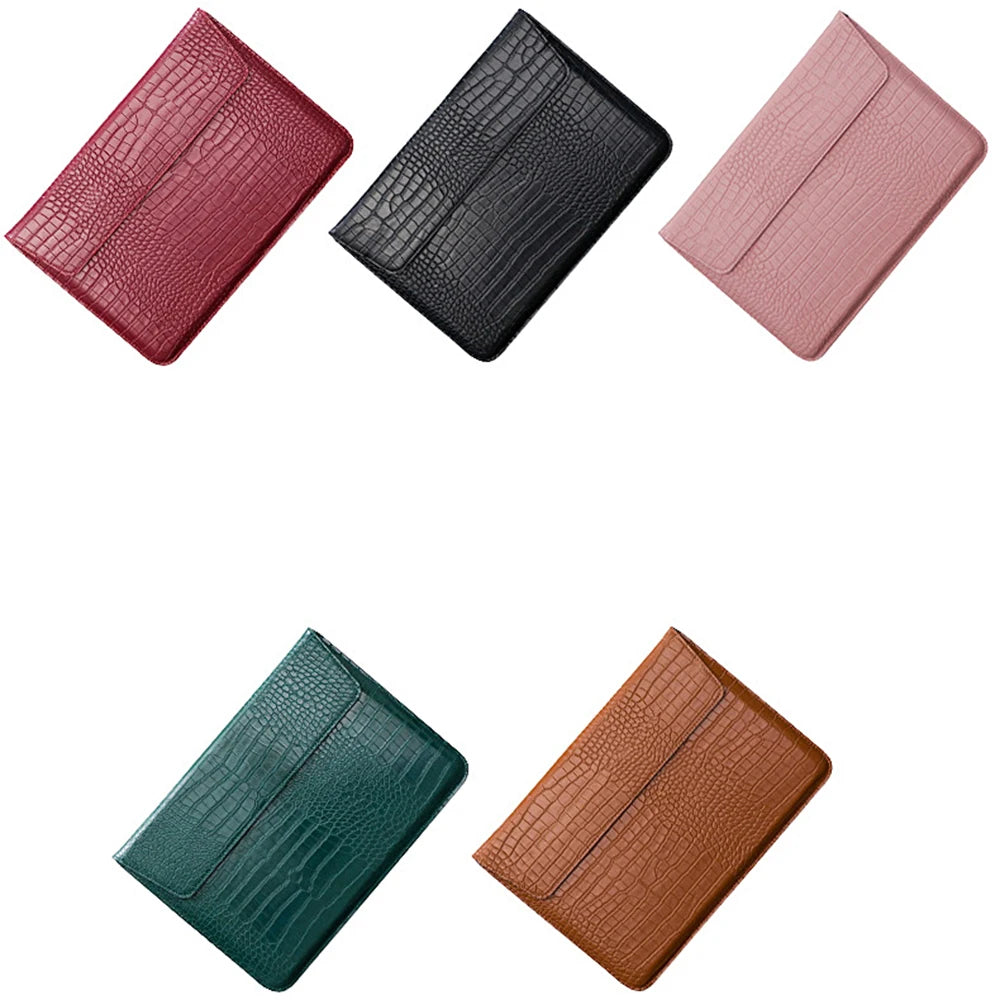 Engrave Name Crocodile Pattern Laptop Sleeve Bag Leather Luxury Waterproof Laptop Bag Fashion Notebook Computer Storage Bags