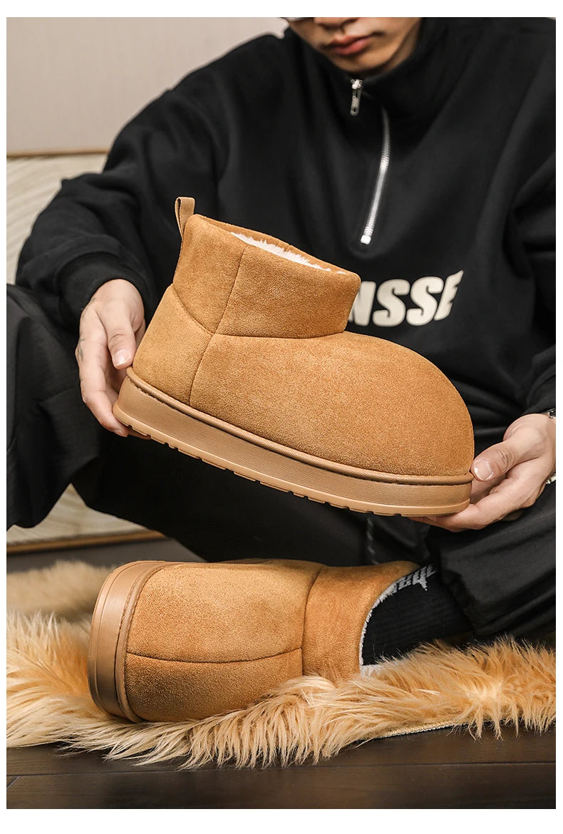 Popular Men's Big-Toe Snow Boots with Plush Lining and Warm Cotton Shoes