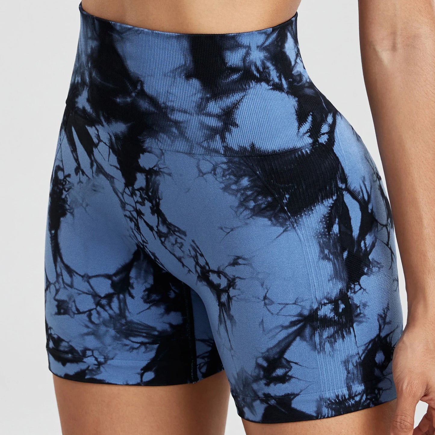 Women's Yoga Shorts Tie Dye Peach Butt Quick Dry Fitness Pants High Stretch Hip Lift Sweatpants Tight Leggings