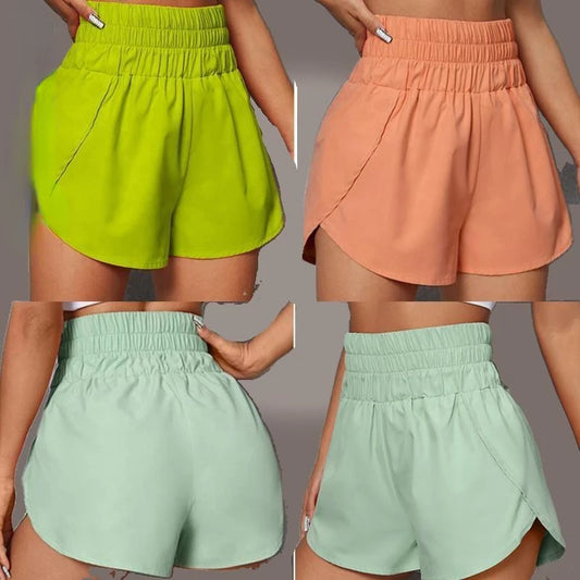 High Waisted Running Yoga Shorts for Women, Quick Dry Light Weight Liner High Split Athletic Gym Workout Shorts