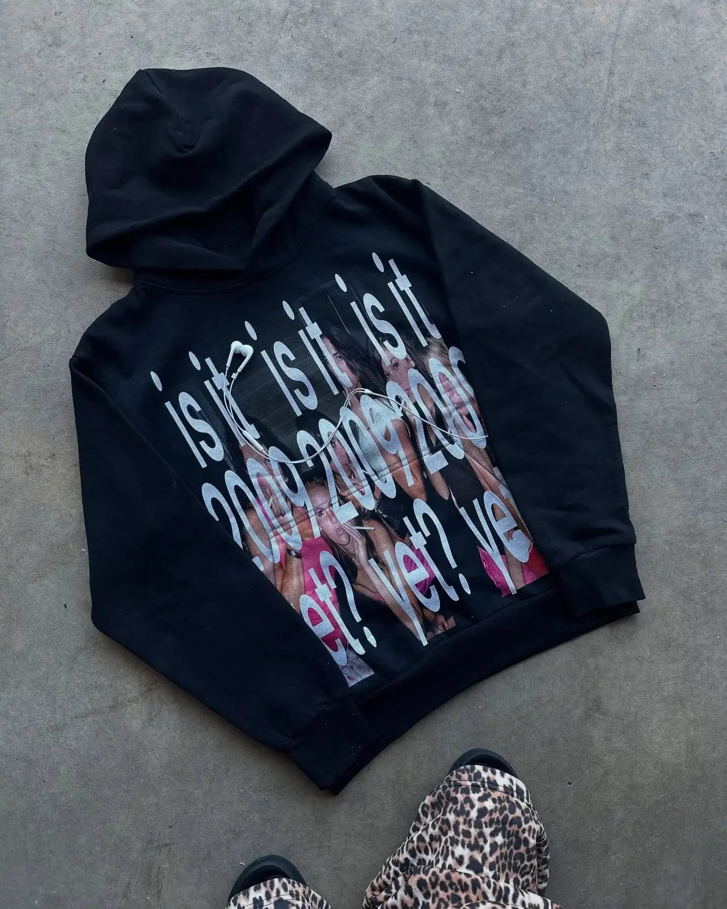 Vintage Embroidery Print Hoodies Women Grunge Sweatshirt Tops Streetwear Harajuku Gothic Y2k Style Hoodie Women Clothing