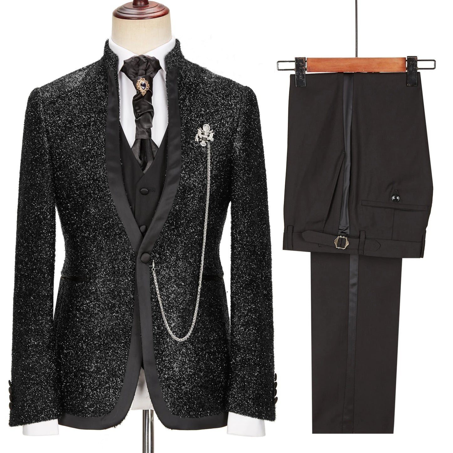 Latest Designs Printed Floral Mens Suits For Wedding Shawl Lapel Groom Tuxedos Slim Fit Terno Masculino Prom Party 3 Pieces Set
