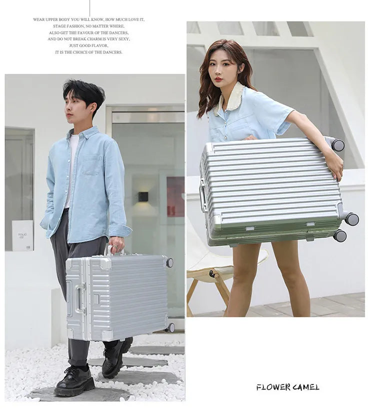 Carrier 28-inch Large-Capacity Suitcase Aluminum Frame Thickened Trolley Case Business Luggage Combination TSA Lock