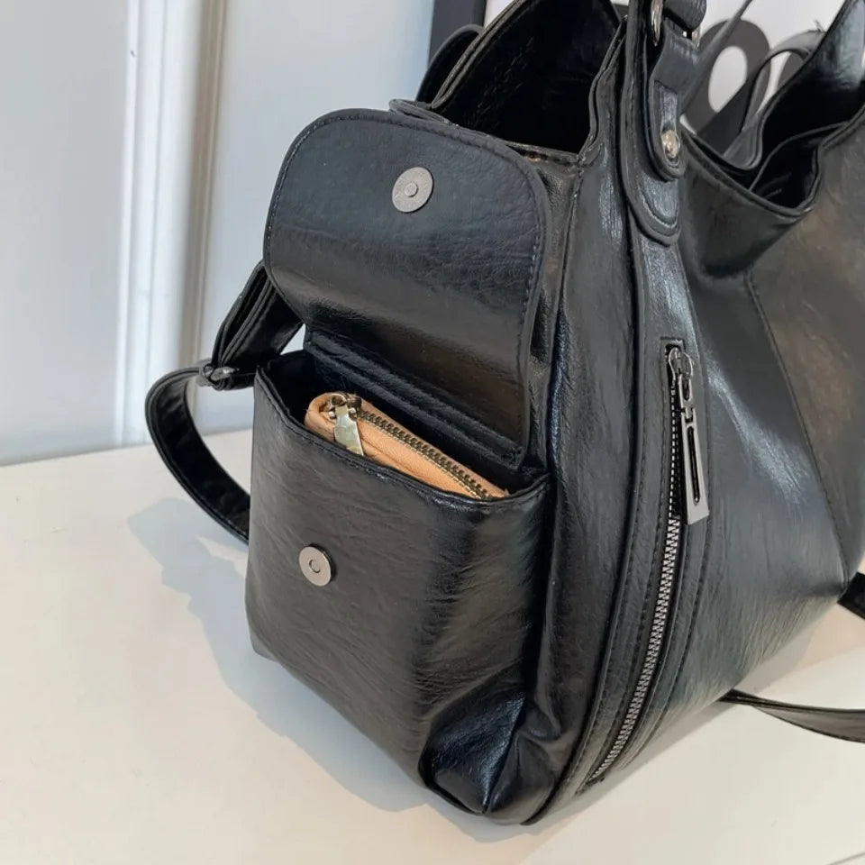 Daily Business Commuting Large Capacity Tote Hand Bags Soft Leather Shoulder Crossbody Bags for Women Handbags Sturdy Durable