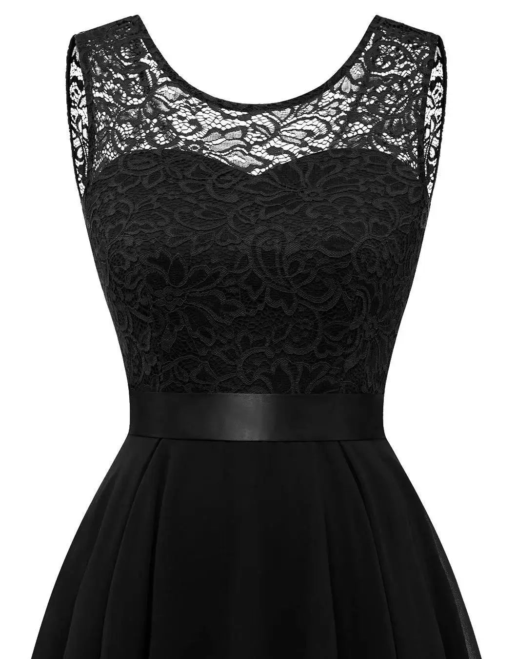 Sexy Lace Trim Chiffon Midi Dress Women's Party Dress Evening Dress Formal Dress Flared Hem Wedding Guest Dress Flowy A-line