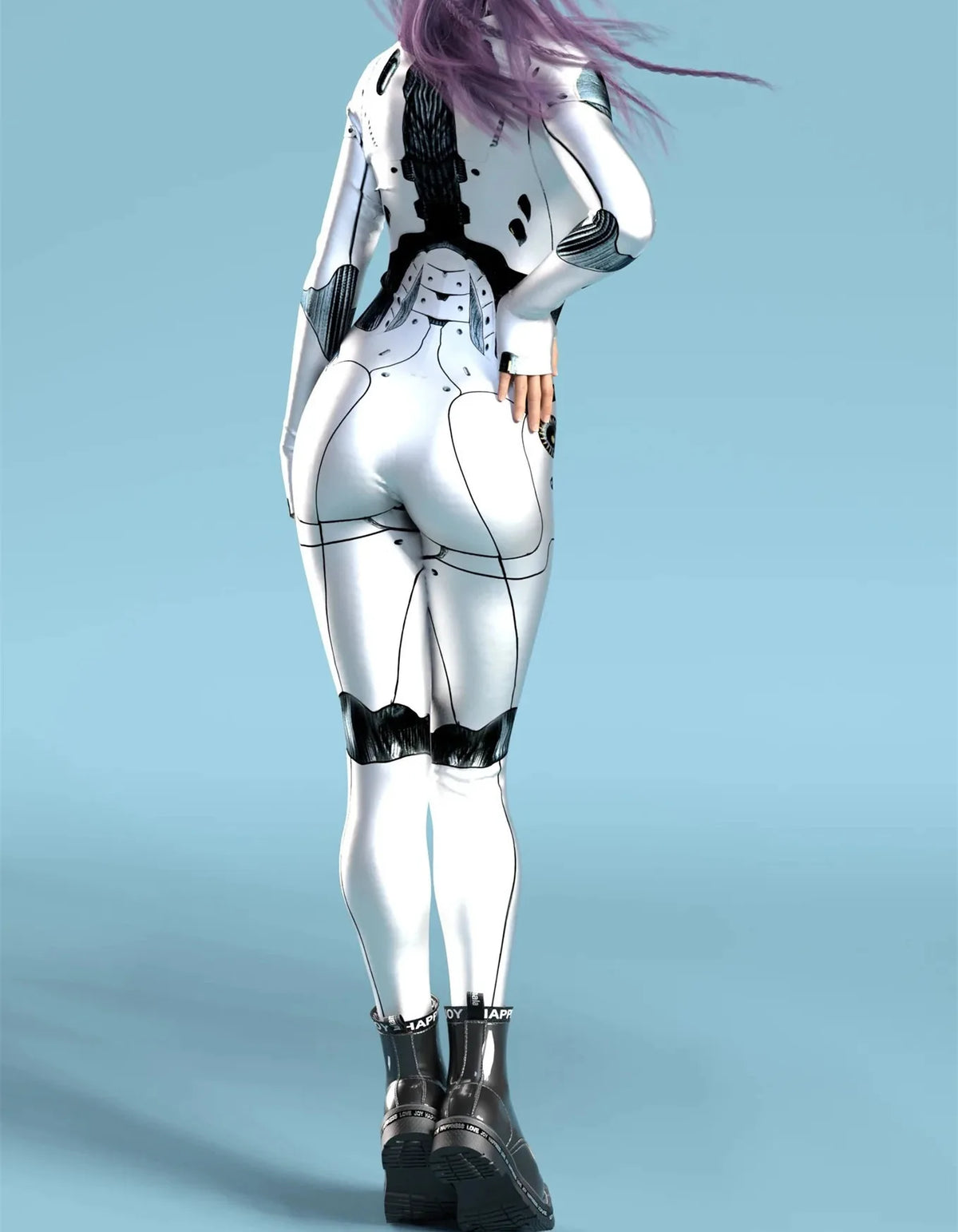 Women's Gothic Y2k Sexy Cool Dark Skull Suit Mechanical Armor Bodysuit Role Play Suit Robot Costume Party Performance Tights