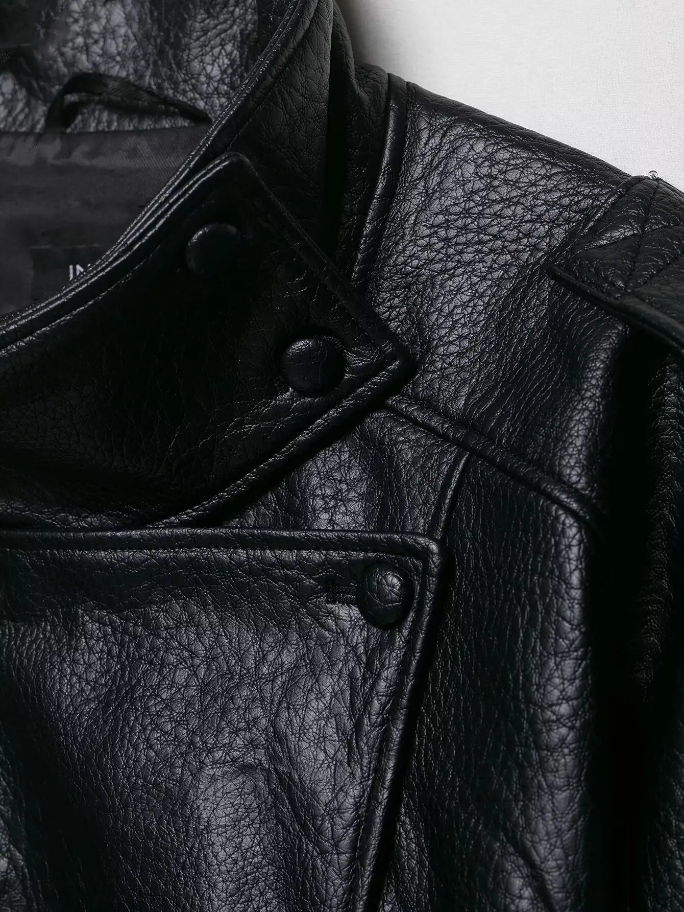 TFMLN 2026 Winter Women Faux Leather Loose Jacket High Street Stand Collar Long Sleeve Coat Fashion Zipper Thicken Outwear