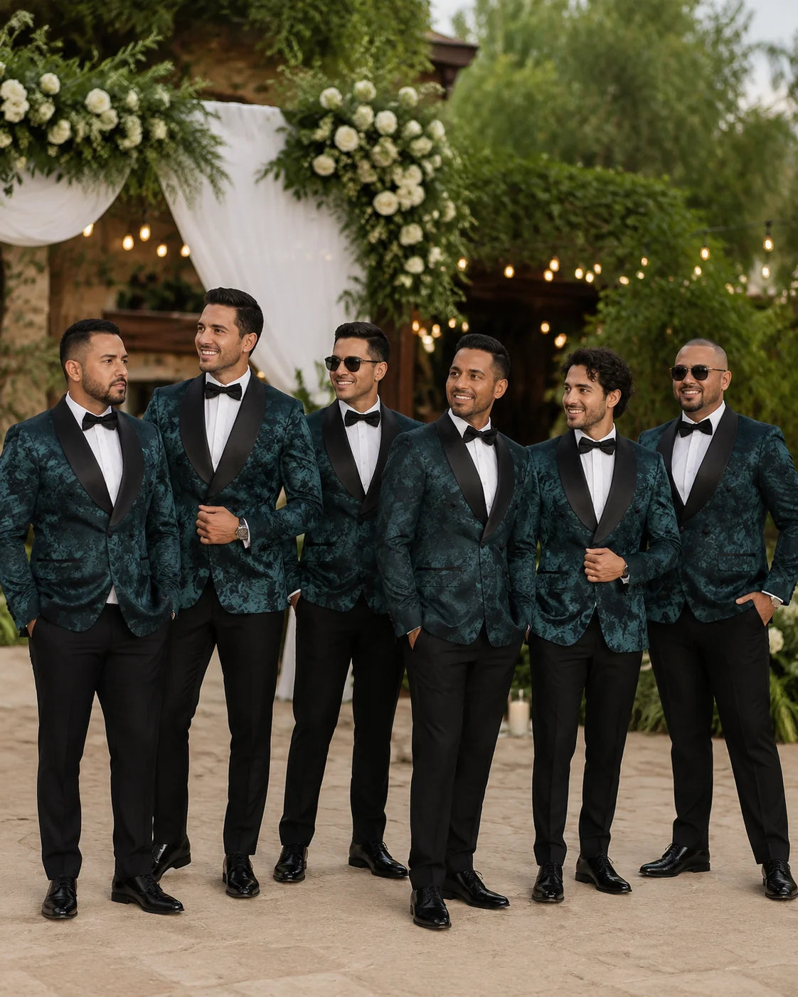 Black Luxury 2-Piece Set Men Suit Party Shawl Collar Double Breasted Business Casual Suit Groom's Wedding Dress Jacquard Pattern