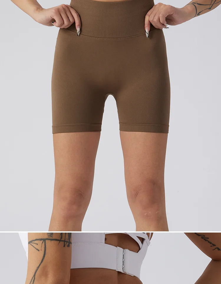 BIVIGAOS Summer High Waist Push Up Fitness Mini Shorts Women's Sexy Sport Short Leggings Peach Butt Lifter Biker Shorts