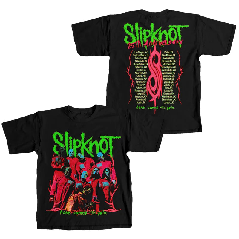 Photo SLIPKNOT Gothic Style Band T-Shirt 100% Cotton Graphic Tee Men Women Summer Streetwear Top