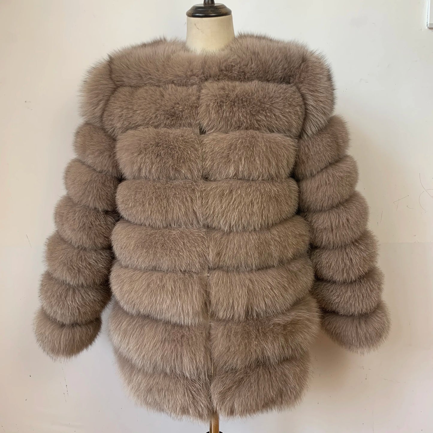 NEW Style Length Sleeves 4in1 Real Fur Coats Women Natural Real Fur Jackets Vest Winter Outerwear Women Fox Fur Coat Quality Fur