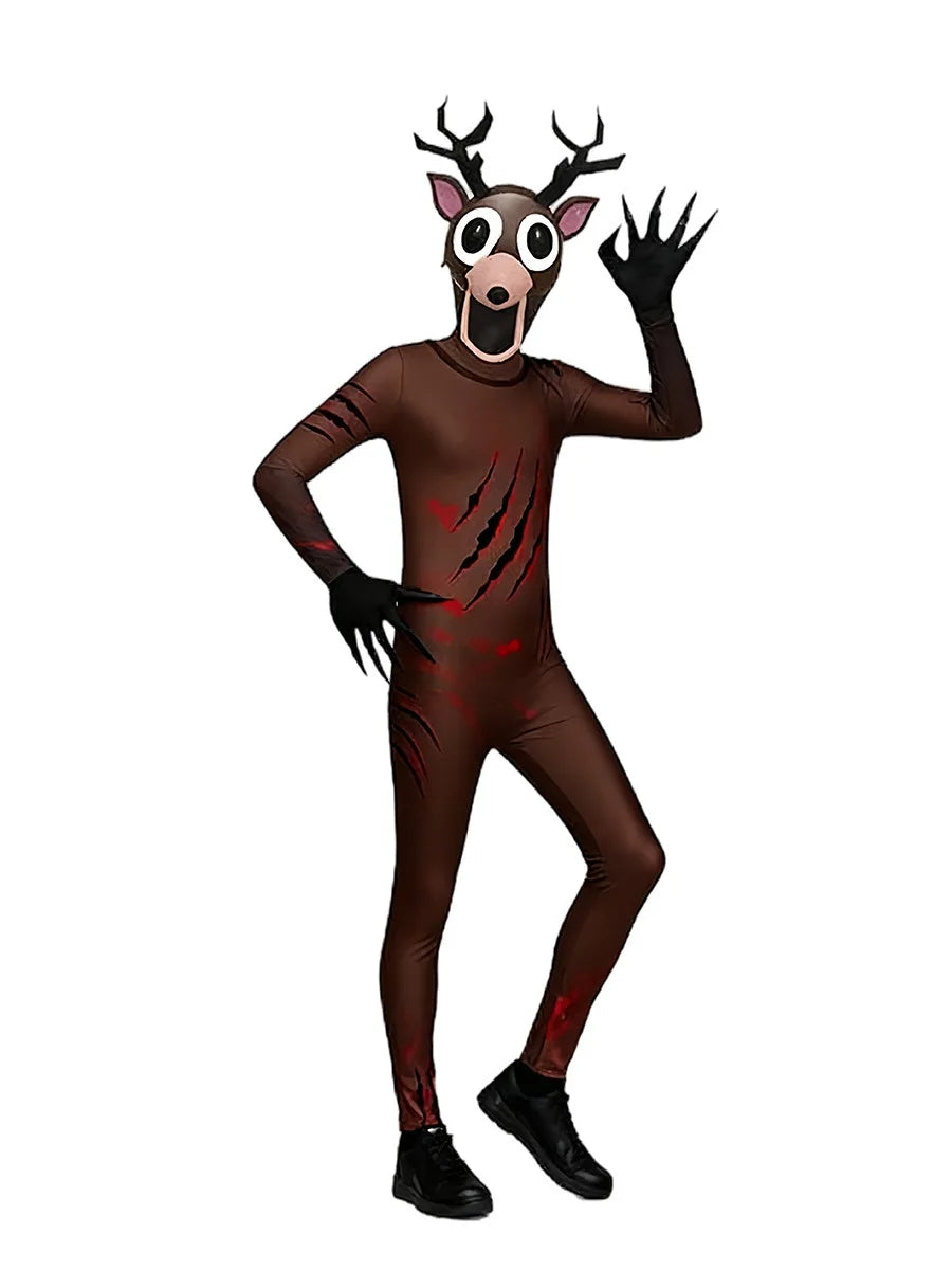 99 Nights In The Forest Deer Costume Fnaf Horriable Halloween owl  party Costume for Adult Kid Nightmare Reindeer Christmas Gift