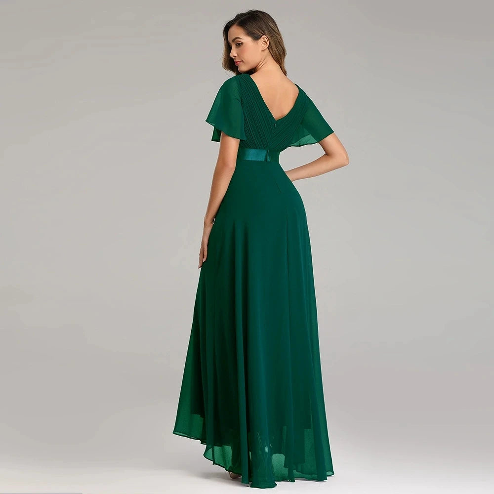 Women's Long Dresses Elegant Green Tulle Evening Dress with Sequins Plus Size Formal Party Gown