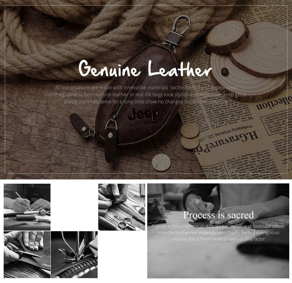 HUMERPAUL Small Key Wallet Men 100% Genuine Leather Car Key Holder Top Quality Zipper Housekeeper Keys Organizer with Coin Purse