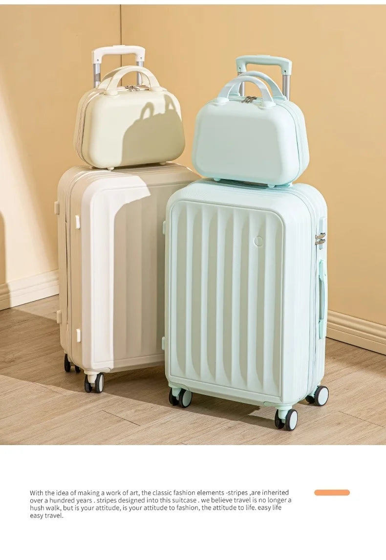 Large Capacity Suitcase Lightweight Suitcase Set 20 Inch Carry on Cabin Suitcase Trolley Luggage with Cup Holder