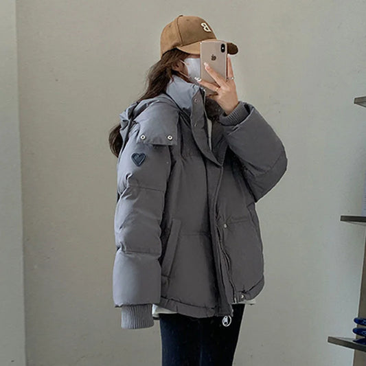 Winter Women's Short Puffer Jacket Loose Bread Style Coat Korean Version Cotton down Outerwear Sweet Fresh Style Cotton Clothes