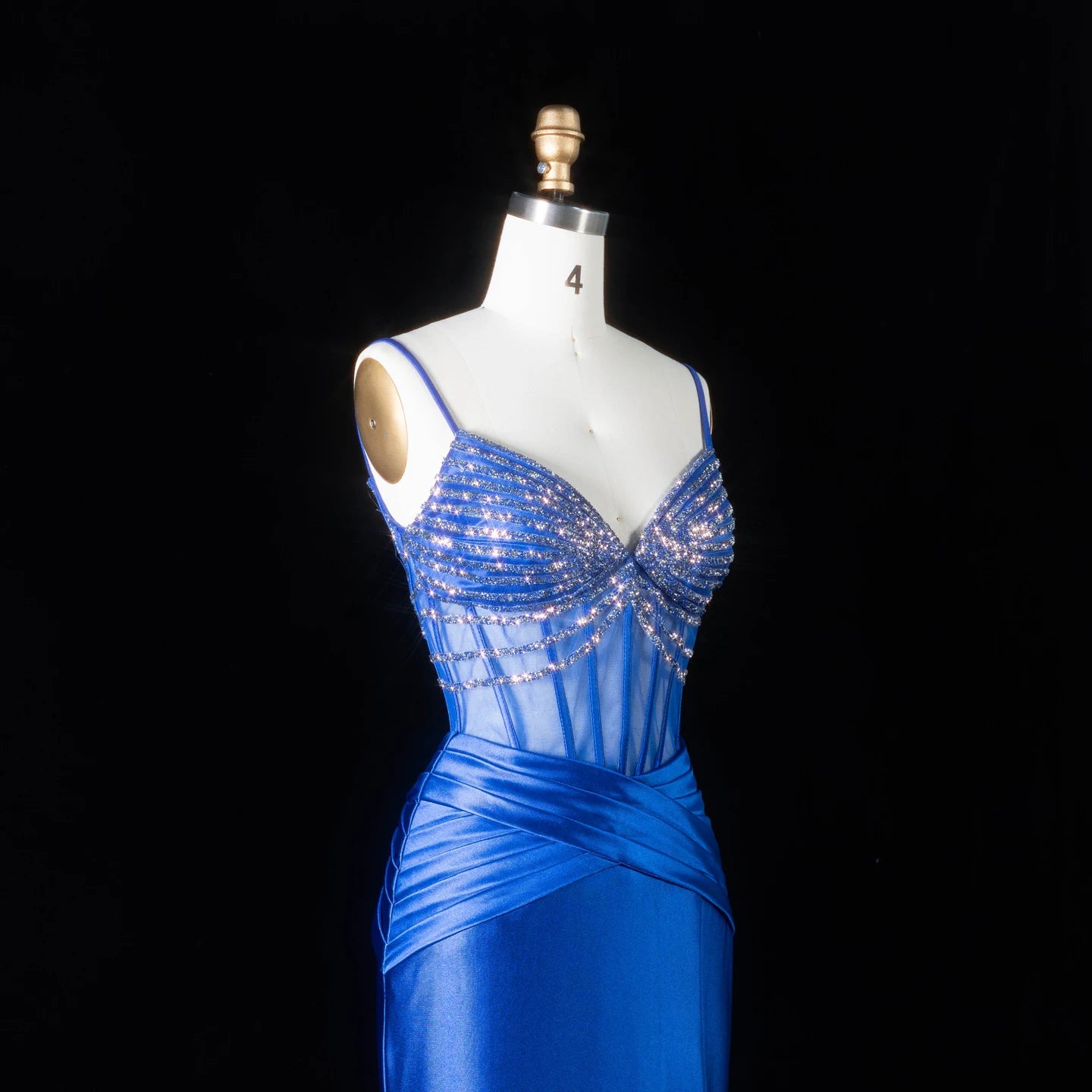 Sharon Said Women' s Luxurious Evening Party Dress 2026 Beaded Satin Elegant Wedding Party Gowns with Side Slit SH095 Customized