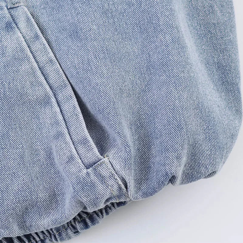 UETEEY Fashionable Versatile Loose Long Sleeve Denim Jacket Women's Cross-Border  Street Style Thickened Zipper Closure