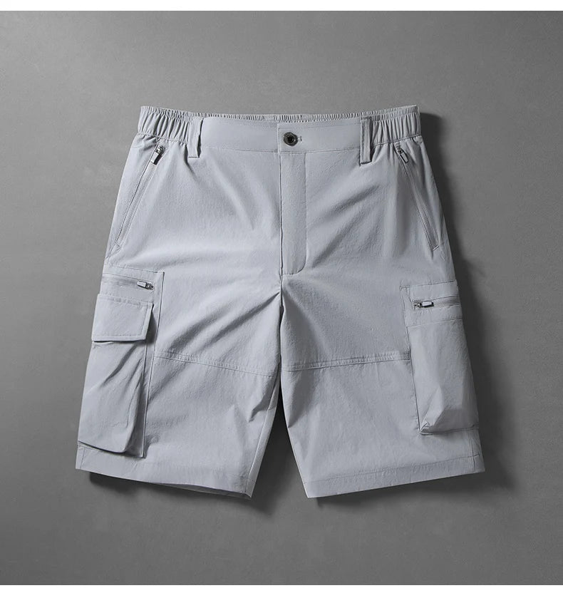 Men's Summer Ice Silk Loose Shorts Outdoor Sports Quick Dry Beach Casual Cargo Five-Point Pants Soft Breathable Daily Sports