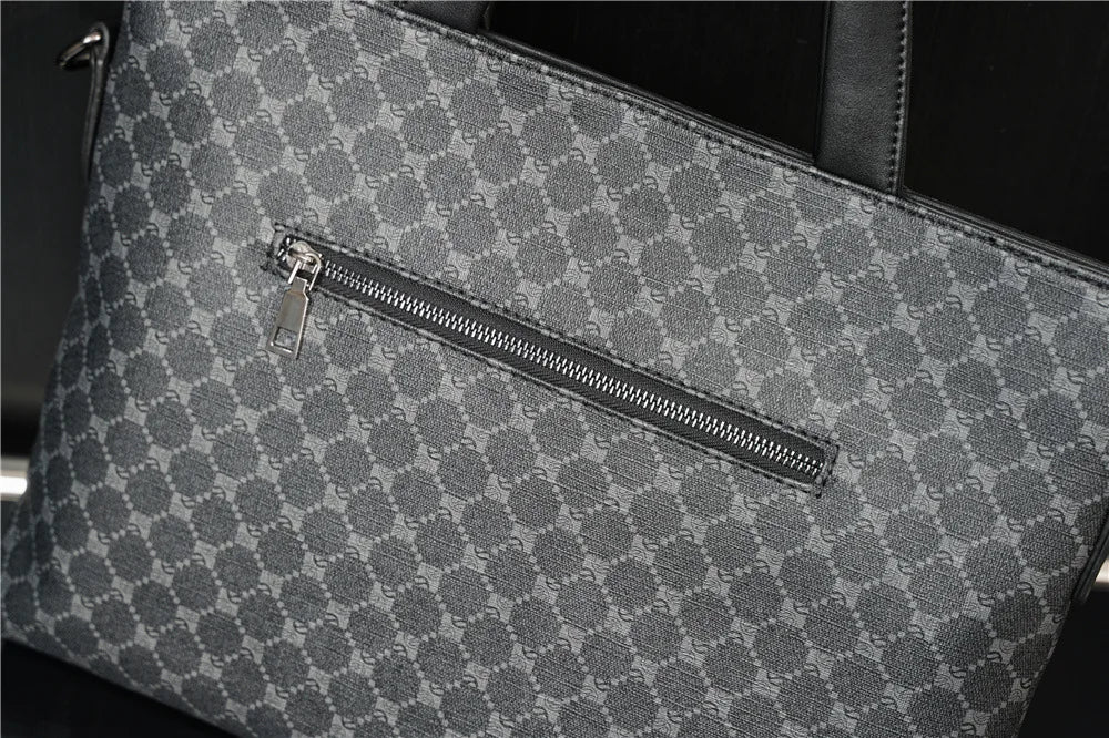 Luxury Business Handbags Men Briefcase Fashion Print Handbag Men Crossbody Messenger Bag Laptop Bag Male Top-Handle Bags Totes