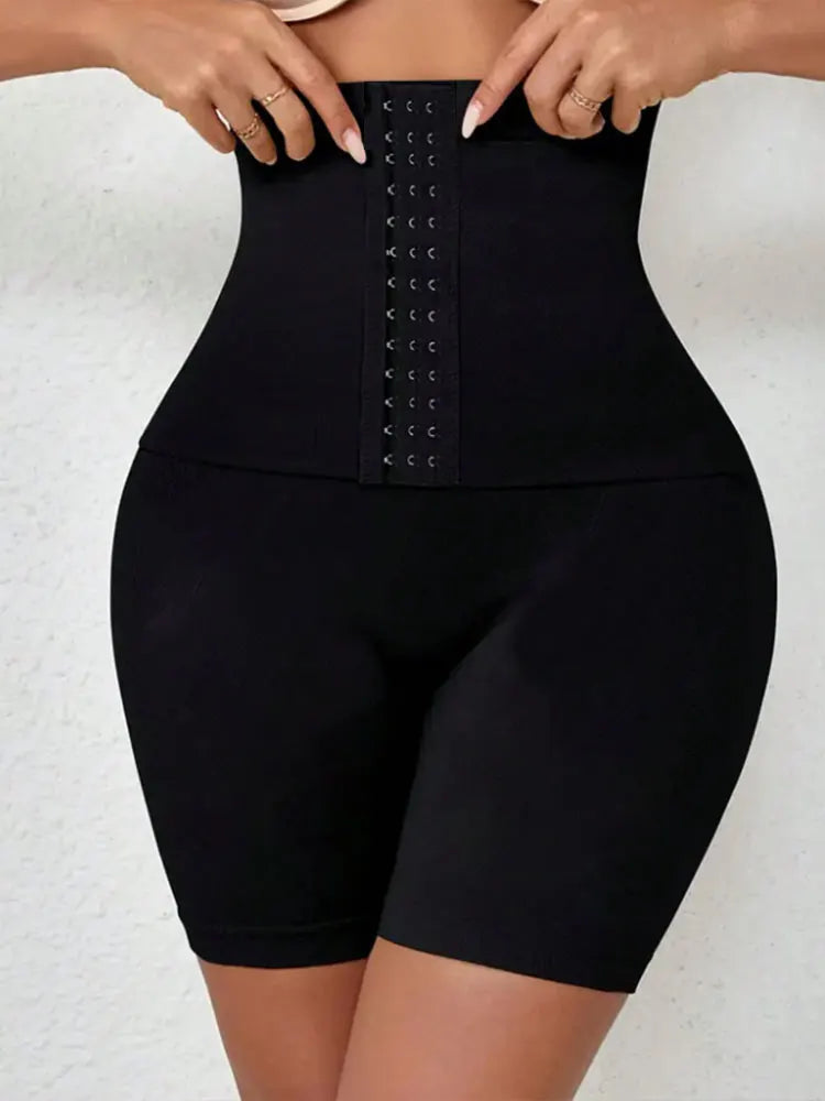 Women's Waist Trainer Buttoned Shorts High Waist Tummy Control Slimming Yoga Trousers Fitness Casual Sports Plus Size Leggings