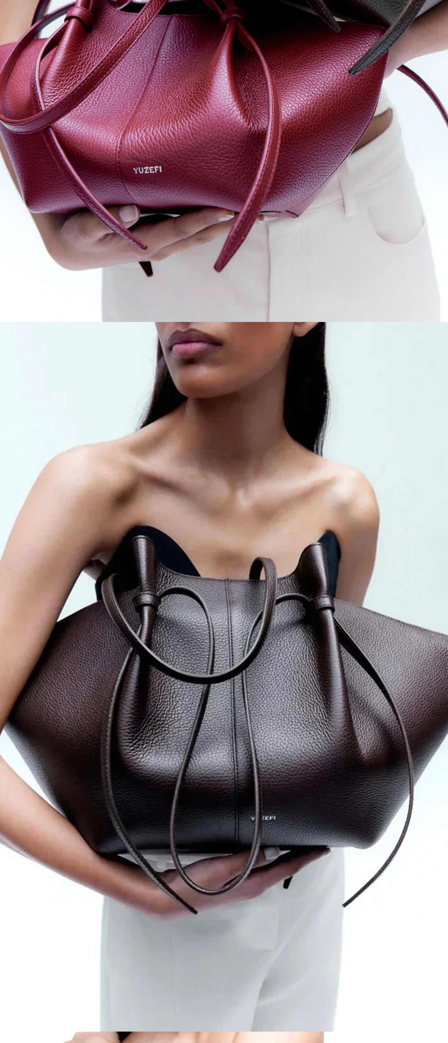 Yuzifi Luxury Brand Women Genuine Leather Handbag Large Size MOCHI Tote Bag High-quality Multi-functional Lady Shopping Bag
