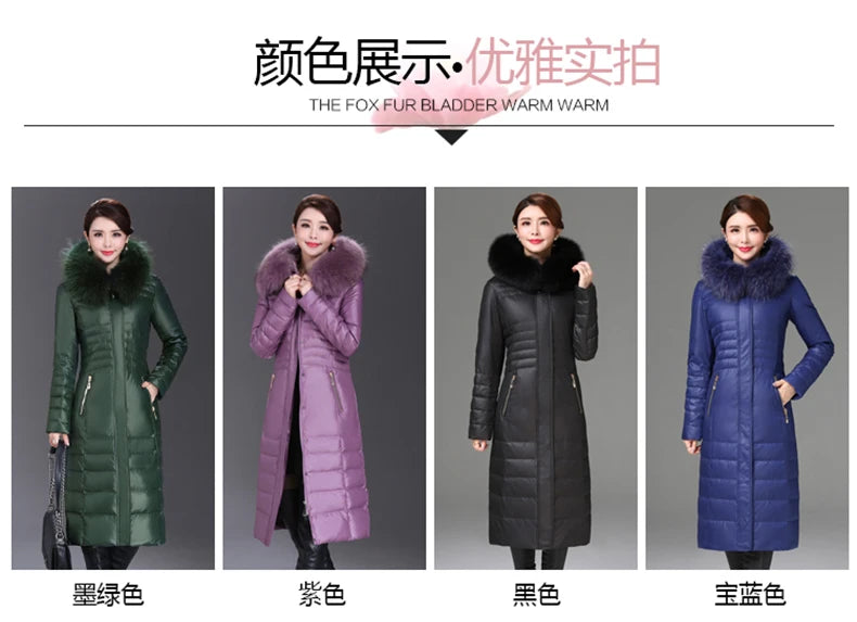 Shengyu Boya Middle-Aged and Elderly Women's Over-The-Knee Long down Jacket, Thickened Slim-Fit Coat for Mothers, New Style