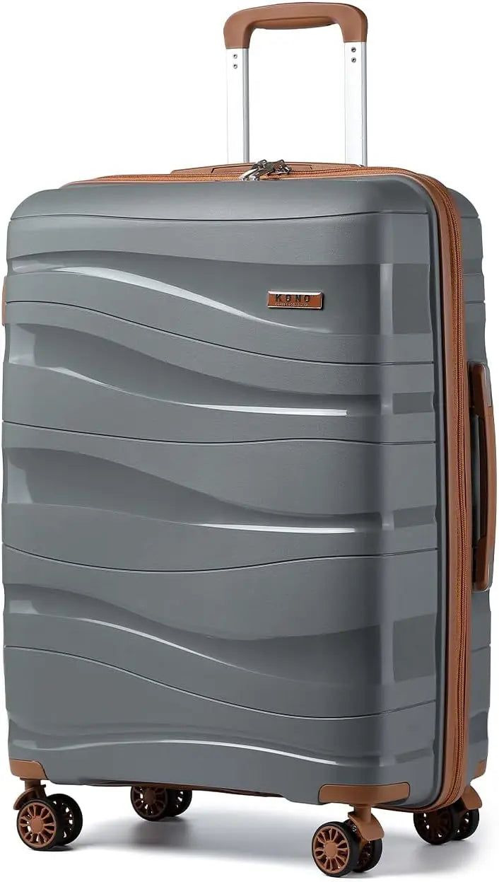 KONO Suitcase Lightweight Hard Case Trolley suitcase with TSA Lock Polypropylene (M/L/XL) (2/3/4 Pcs set)