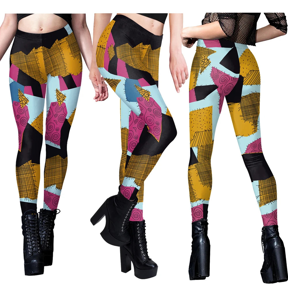 Halloween Anime Movie Sally Cosplay Dress Party Set Costume Christmas Women Slim Jumpsuit Catsuit Zentai Bodysuit Gothic Leggins