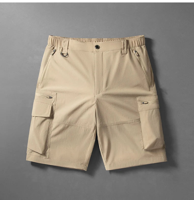 Men's Summer Ice Silk Loose Shorts Outdoor Sports Quick Dry Beach Casual Cargo Five-Point Pants Soft Breathable Daily Sports