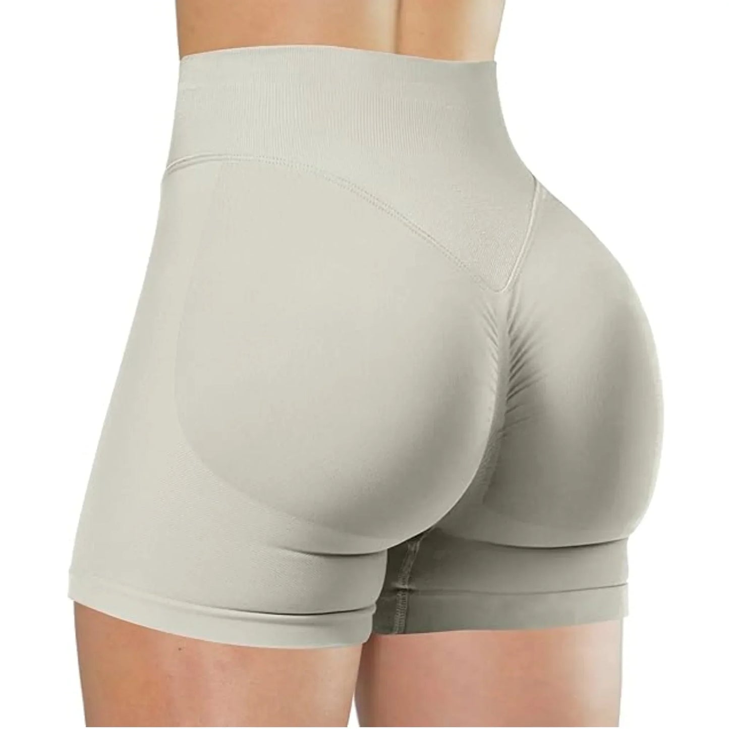 Seamless Women's Gym Yoga Exercise Pants High Waist Peach Hip Solid Color Tight Sexy Shorts Fitness Leggings
