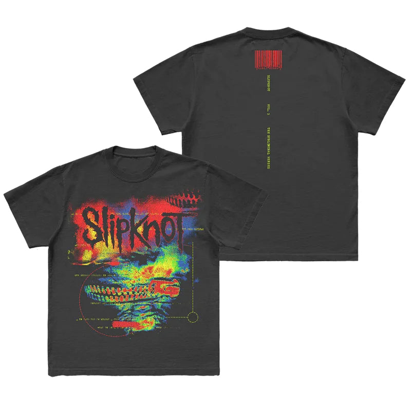 Photo SLIPKNOT Gothic Style Band T-Shirt 100% Cotton Graphic Tee Men Women Summer Streetwear Top