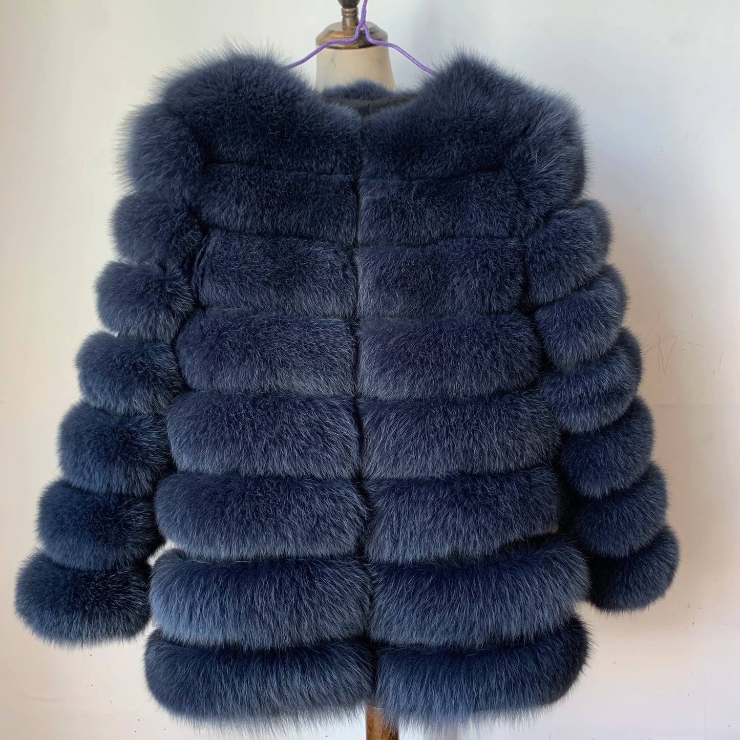NEW Style Length Sleeves 4in1 Real Fur Coats Women Natural Real Fur Jackets Vest Winter Outerwear Women Fox Fur Coat Quality Fur