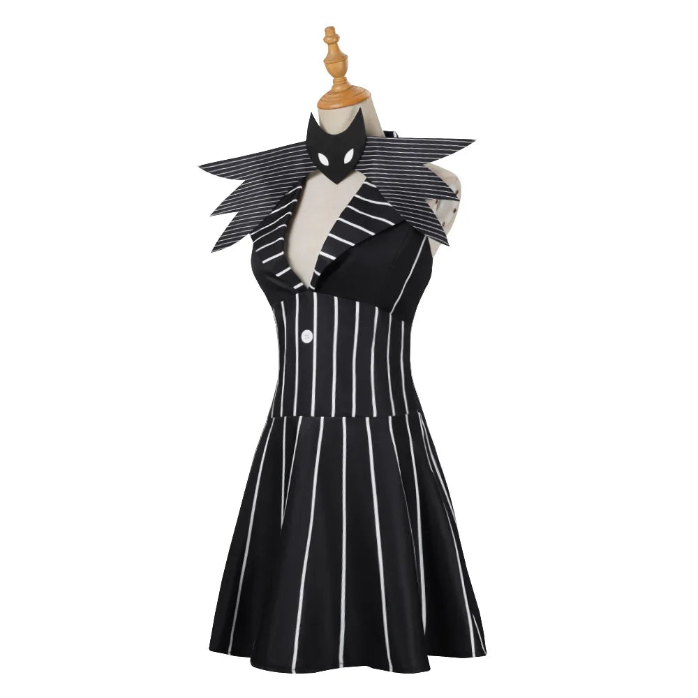 Anime Jack Skellington Cosplay Costume Christmas Outfit Black Stripe Dress For Woman Halloween Costume for Woman