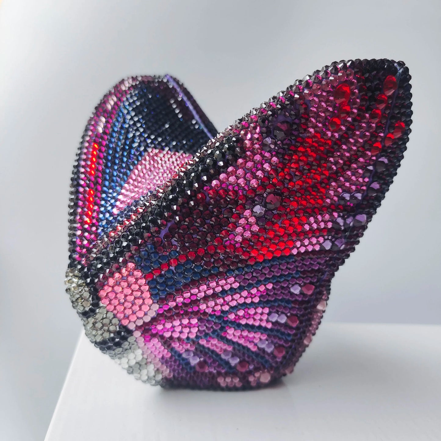 XIYUAN Butterfly Shaped Crystal Evening Bags Women Sparkling Rhinestone Clutch Purse Wedding Party Bridal Handbag Black Diamonds
