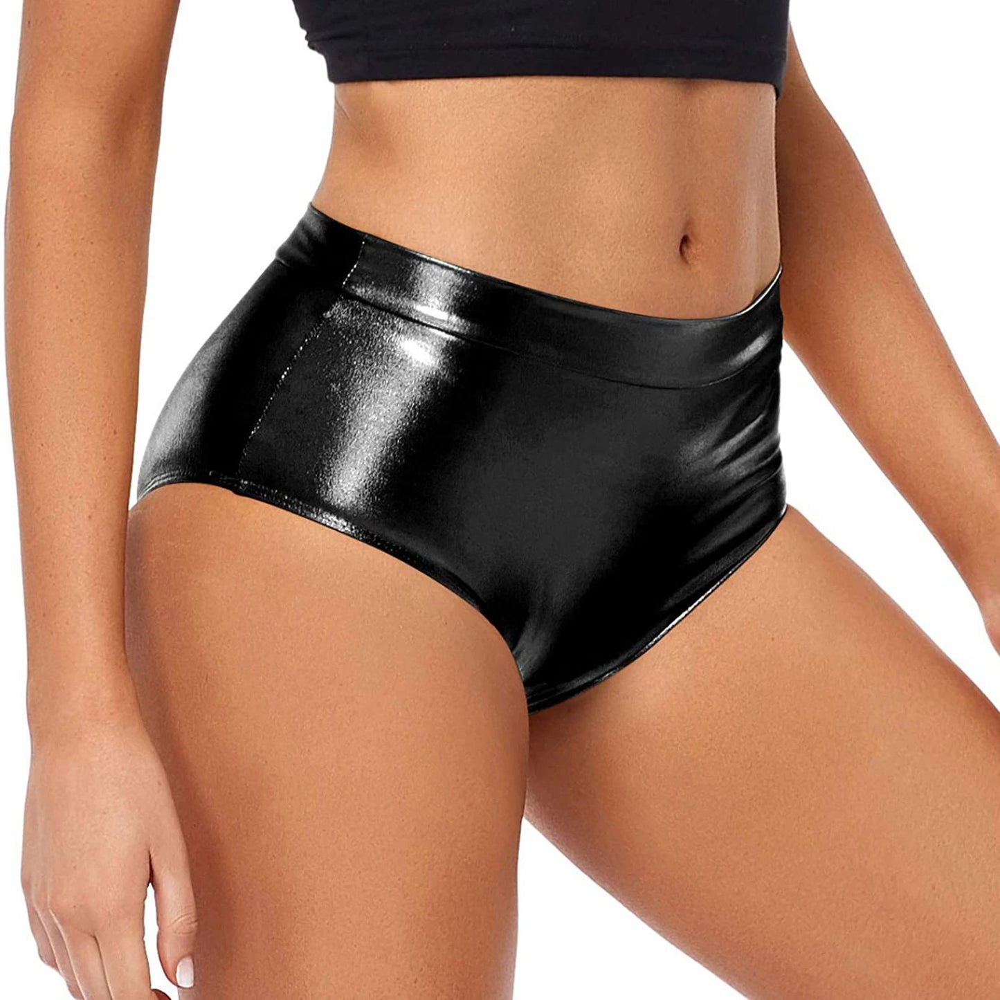 Women Metallic Booty Shorts Boxer Briefs Shiny Panties Hot Pants Clubwear Party Costume Music Festival Rave Pole Dancing Bottoms
