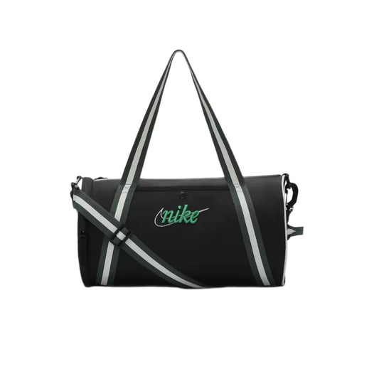 Nike Unisex Large Tote Shoulder Crossbody Gym Bag – Black with Retro Green, Sports & Casual, Logo Detail DR6261-013