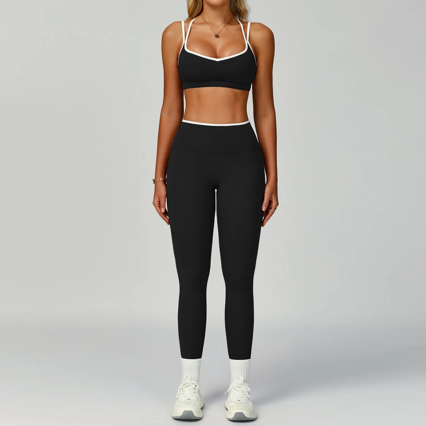 2 Pieces Yoga Set Workout Outfits Gym Tracksuit Fitness Sportswear High Waist Leggings Sports Bra Athletic Wear Women Clothes